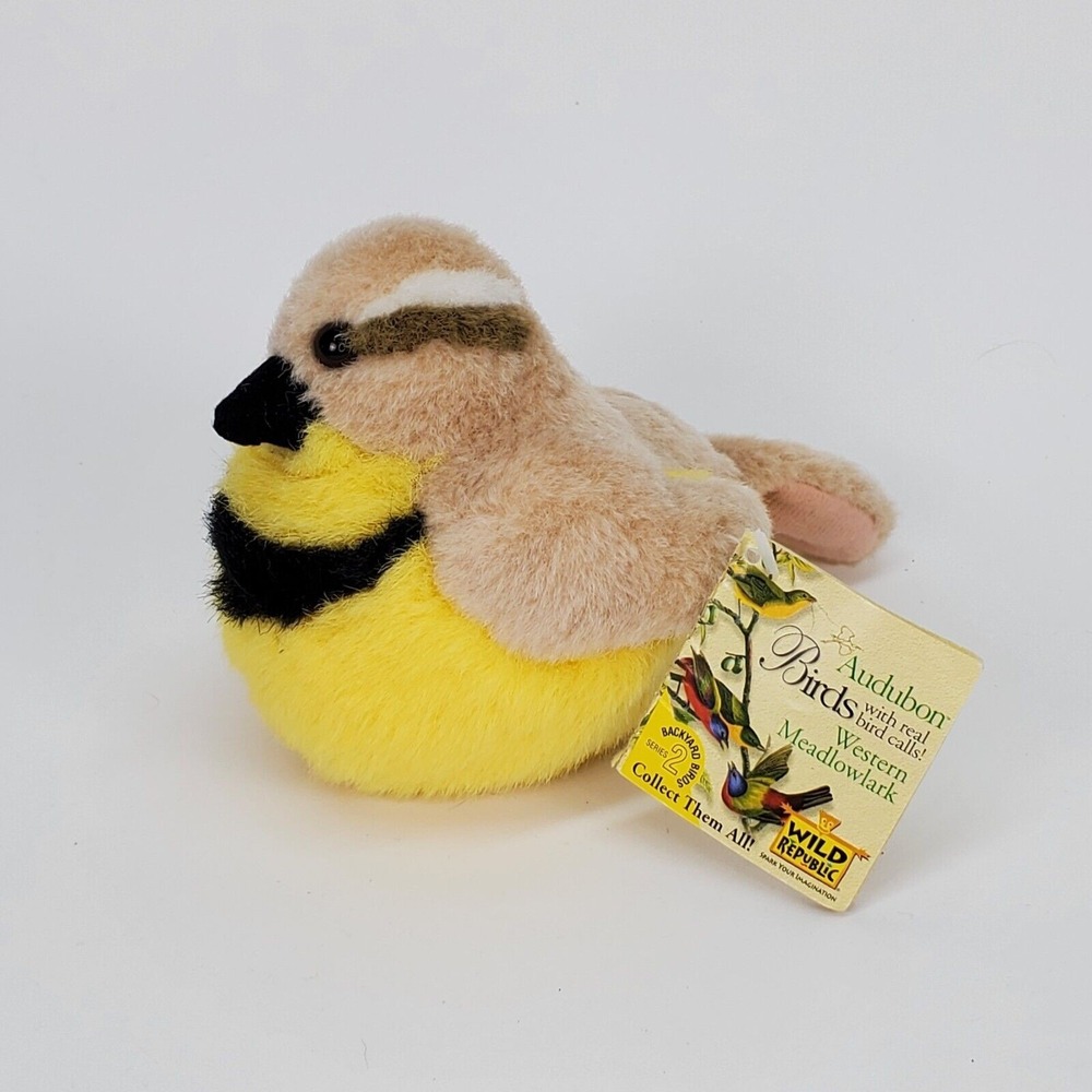 Wild Republic Audubon Birds Western Meadowlark Plush Sound Toy 77794 Series 2